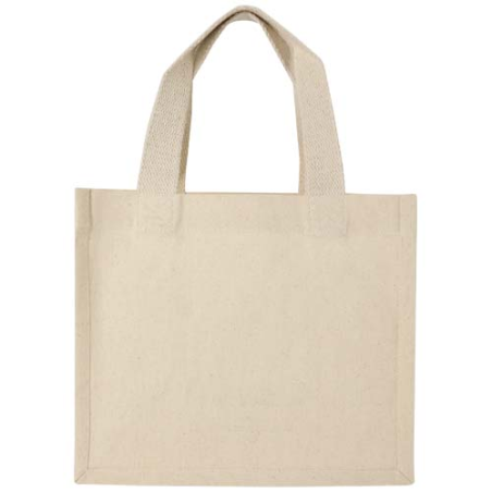 Sac shopping personnalisable à soufflet en coton recyclé de 9&nbsp;L et 220&nbsp;g/m² certifié GRS Odessa
