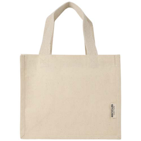 Sac shopping personnalisable à soufflet en coton recyclé de 9&nbsp;L et 220&nbsp;g/m² certifié GRS Odessa