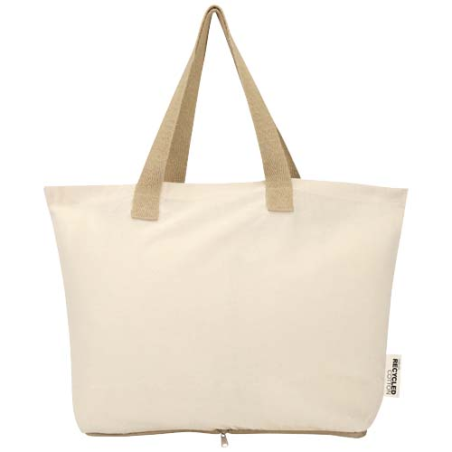 Sac shopping publicitaire pliable 7L en coton recyclé GRS 140&nbsp;g/m2 - Sierra