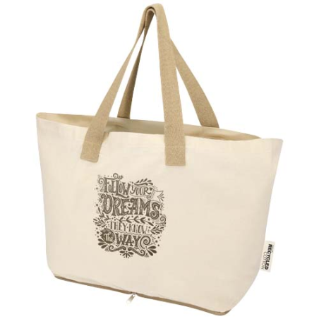 Sac shopping publicitaire pliable 7L en coton recyclé GRS 140&nbsp;g/m2 - Sierra