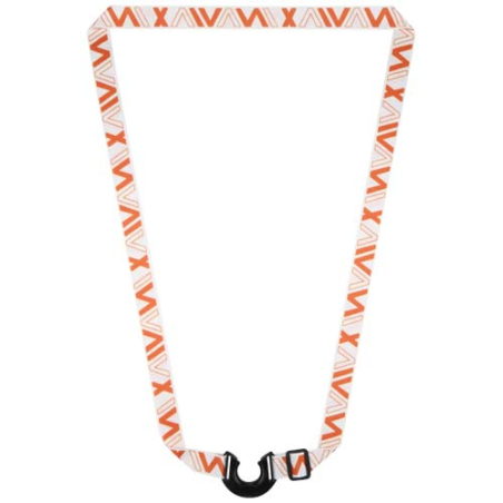 Tour de cou publicitaire porte-bouteille 33cl en RPET avec impression par sublimation Lian Made in Europe