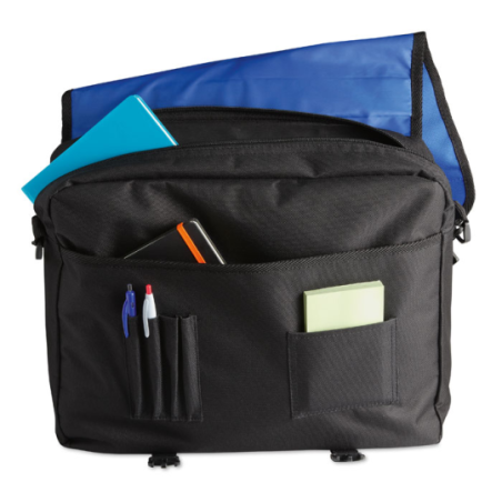 Porte-documents personnalisable en polyester 600D avec bandoulière ajustable amovible