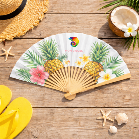 Eventail personnalisable en bambou et papier - Aérial
