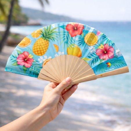 Eventail en bois personnalisable en sublimation - Zéfiro