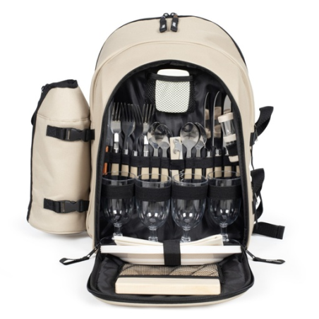 Sac à dos pique-nique personnalisable isotherme 4 personnes en polyester 600D avec porte-bouteille - Balade
