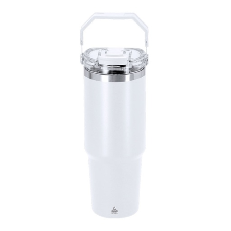 Gourde isotherme personnalisable en inox recyclé et paille 900ml - Transil
