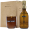 Distributeur de savon pour les mains de 200&nbsp;ml et ensemble de bougies parfumées de 150g WELLmark Discovery - parfum de bambou