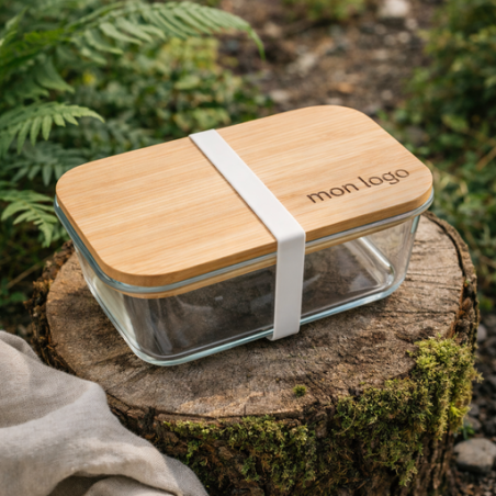 Lunch box personnalisée en verre et bambou 800 ML - TUNDRA