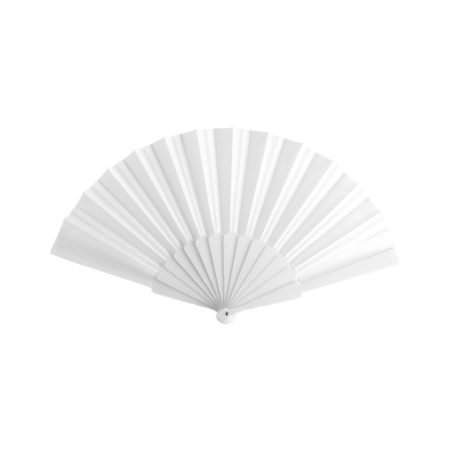 Eventail personnalisable base coloré et tissu blanc - Fiesta 1 couleur incluse