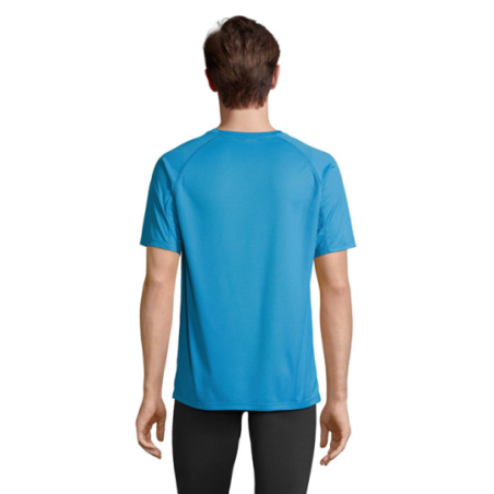 T-shirt publicitaire homme avec manche Raglan en maille effet ripstrop en polyester recyclé respirant XS à XXL VORTEX