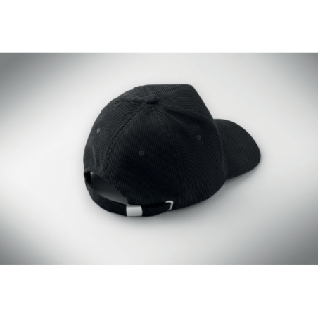 Casquette personnalisable en polyester velours côtelé 5 panneaux 220g/m2 WALE