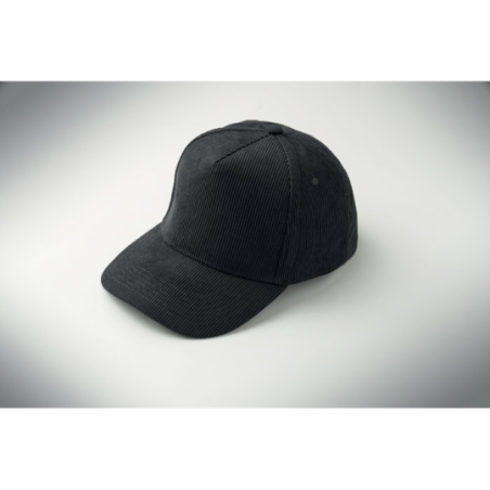 Casquette personnalisable en polyester velours côtelé 5 panneaux 220g/m2 WALE