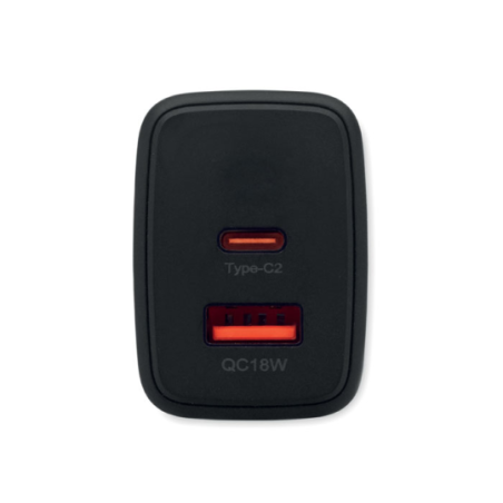 Chargeur mural personnalisable européen 65W avec port USB-A et USB-C non compatible UK TEKEN