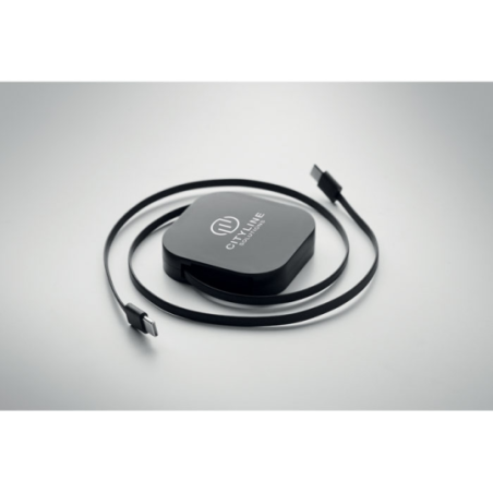 Câble rétractable personnalisable en PVC avec boîtier en ABS 100 W LINEA 100