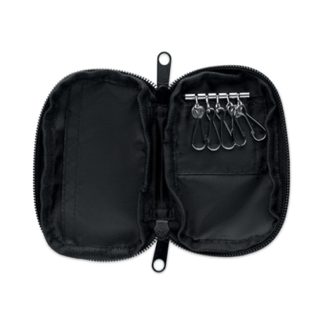 Trousse à clés publicitaire en 300D RPET et doublure en 210D RPET ROVER