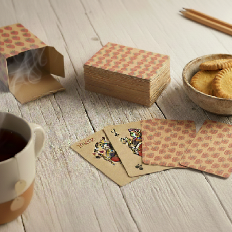 Mini jeu de 54 cartes personnalisables en papier kraft - 60 x 43 mm
