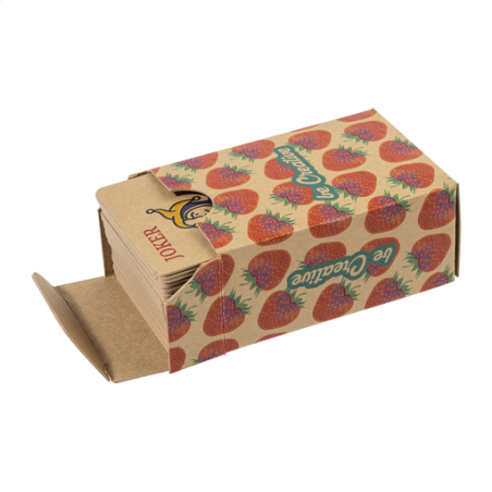 Mini jeu de 54 cartes personnalisables en papier kraft - 60 x 43 mm
