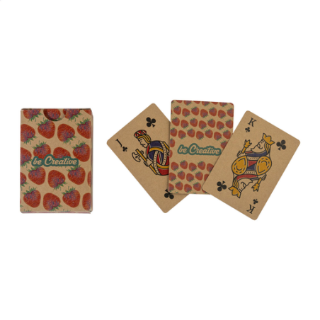 Mini jeu de 54 cartes personnalisables en papier kraft - 60 x 43 mm