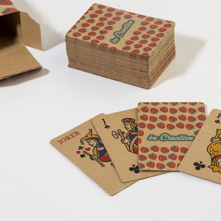 Mini jeu de 54 cartes personnalisables en papier kraft - 60 x 43 mm