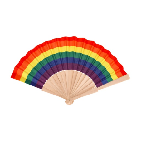 Éventail personnalisable en bois motif rainbow - Prokip