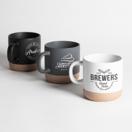 Tasse publicitaire en céramique à base d'argile 355ml Terra