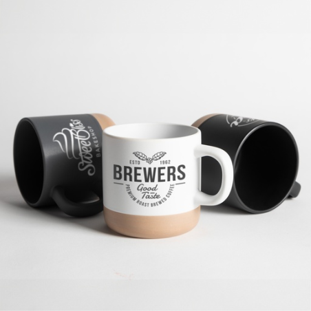 Tasse publicitaire en céramique à base d'argile 355ml Terra