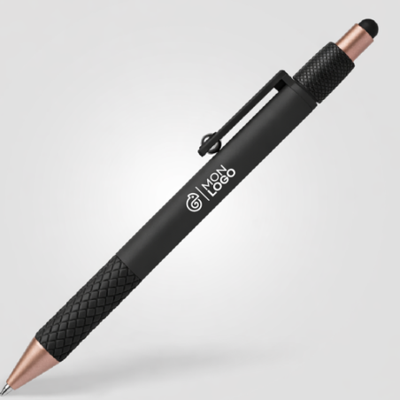 Stylo personnalisable antistress en plastique recyclé avec stylet Nora
