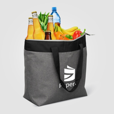 Sac cabas personnalisable isotherme 20 L en polyester recyclé 600D avec fermeture zippée Métropolis