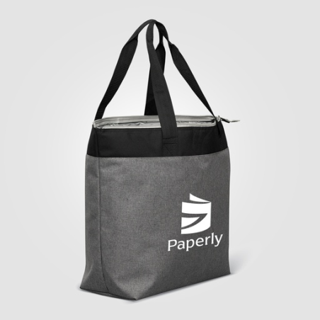Sac cabas personnalisable isotherme 20 L en polyester recyclé 600D avec fermeture zippée Métropolis