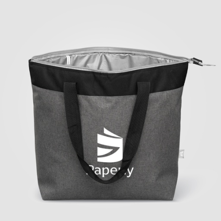 Sac cabas personnalisable isotherme 20 L en polyester recyclé 600D avec fermeture zippée Métropolis