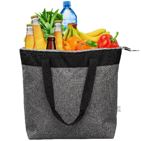 Sac cabas personnalisable isotherme 20 L en polyester recyclé 600D avec fermeture zippée Métropolis