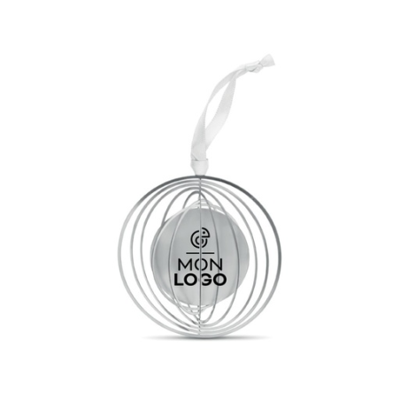 Suspension publicitaire de forme ronde en acier inoxydable avec ruban