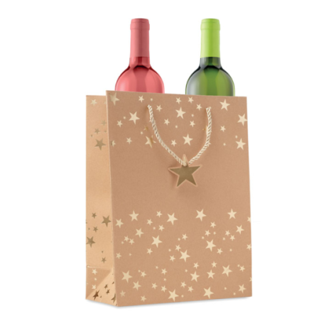 Sac cadeau personnalisable en papier kraft à motifs