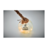 Boule en verre personnalisée avec guirlande de 8 LED et sa corde en jute - Sylvestre