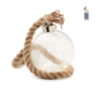 Boule en verre personnalisée avec guirlande de 8 LED et sa corde en jute - Sylvestre