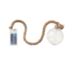 Boule en verre personnalisée avec guirlande de 8 LED et sa corde en jute - Sylvestre