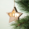 Suspension en bois avec lumière LED en forme d'étoile