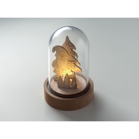 Décoration de Noël personnalisable dans un boîtier en MDF et PET avec lumière LED ROVANI