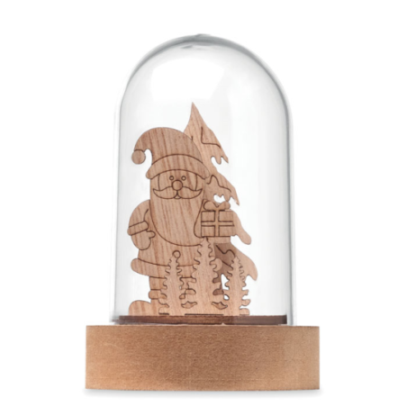 Décoration de Noël personnalisable dans un boîtier en MDF et PET avec lumière LED ROVANI