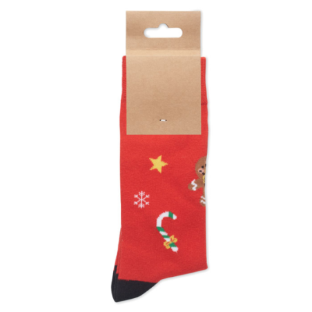 Paire de chaussettes personnalisable de Noël en coton et polyester RPET taille L SOC LARGE
