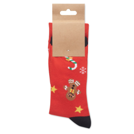 Paire de chaussettes personnalisable de Noël en coton et polyester RPET taille L SOC LARGE
