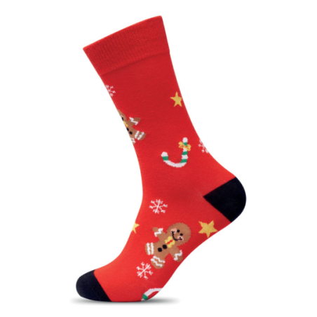 Paire de chaussettes personnalisable de Noël en coton et polyester RPET taille L SOC LARGE