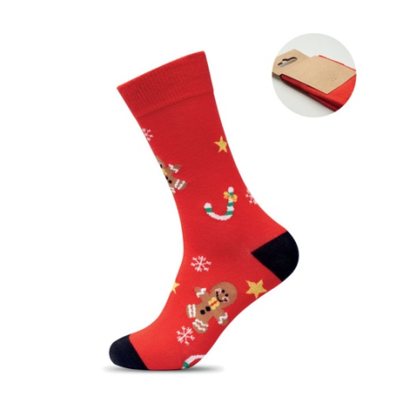 Paire de chaussettes personnalisable de Noël en coton et polyester RPET taille M SOC MEDIUM