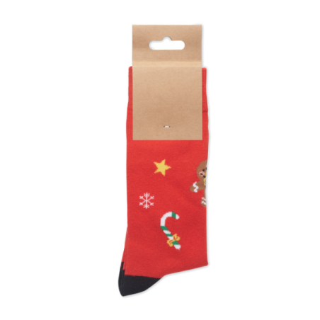 Paire de chaussettes personnalisable de Noël en coton et polyester RPET taille M SOC MEDIUM