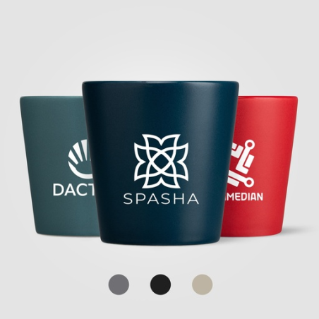 Tasse en céramique personnalisée mate 170ml Trieste -
