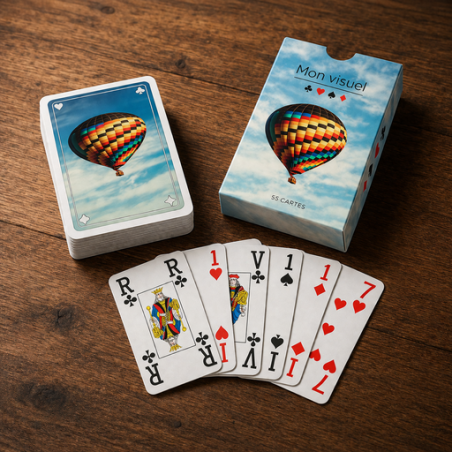 Jeu de bridge personnalisable Gros points - 52 cartes