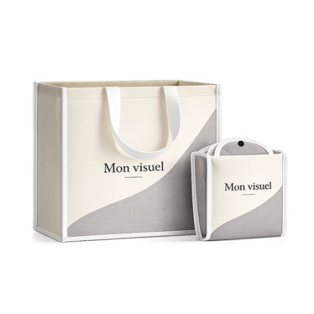 Sac cabas pliable personnalisé horizontal en non tissé laminé 120g/m2 Shopia