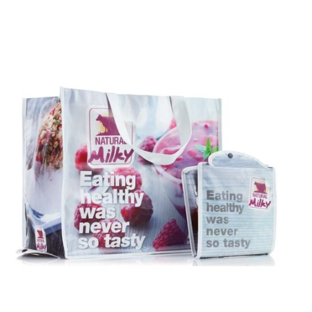 Sac cabas pliable personnalisé horizontal en non tissé laminé 120g/m2 Shopia