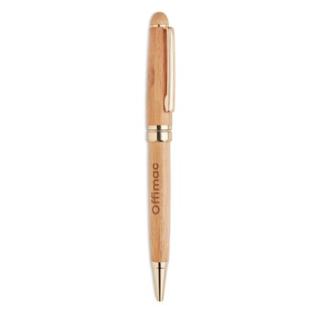 Stylo bille personnalisable en bambou dans son coffret en bambou - ETNA