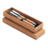 Parure de stylo bille personnalisable roller en métal et corps en liège - QUERCUS Parure de stylo bille personnalisable roller en métal et corps en liège - QUERCUS